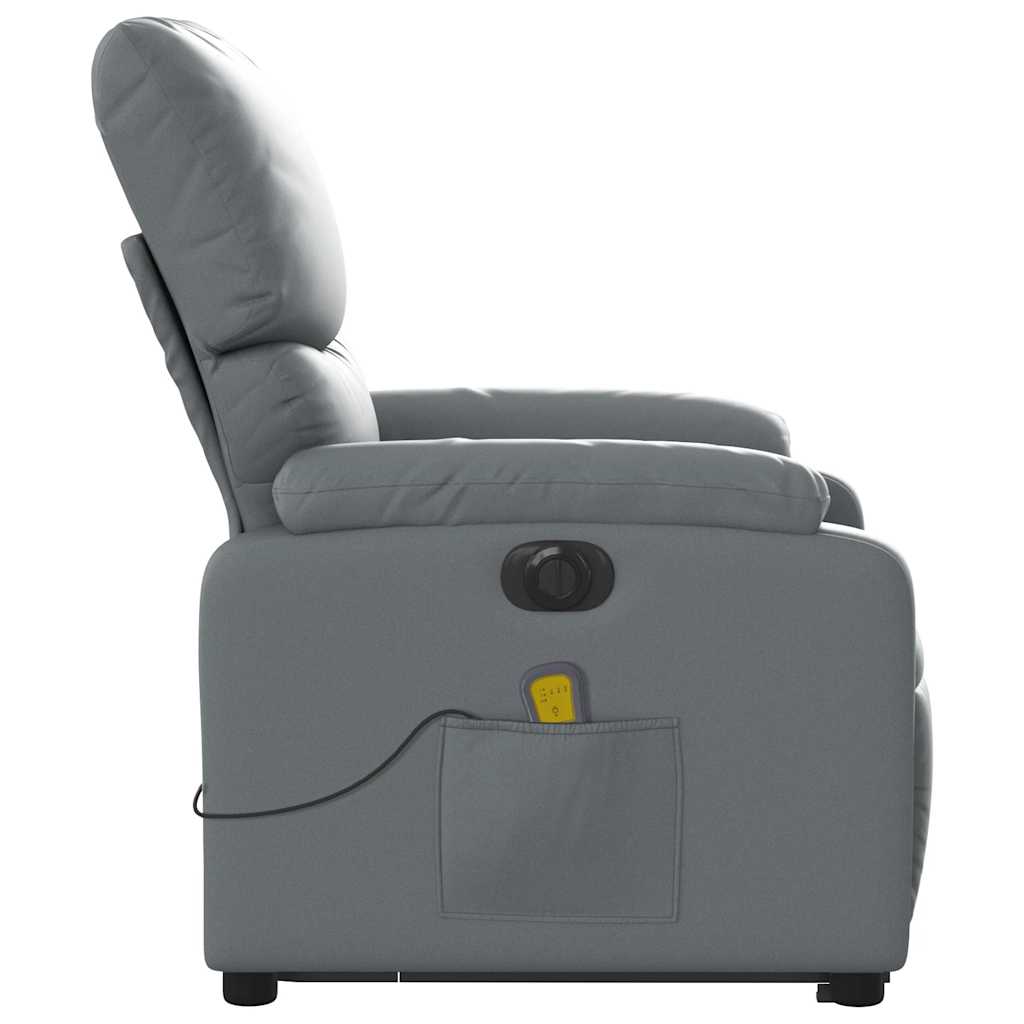 Electric Stand up Massage Recliner Chair Grey Faux Leather