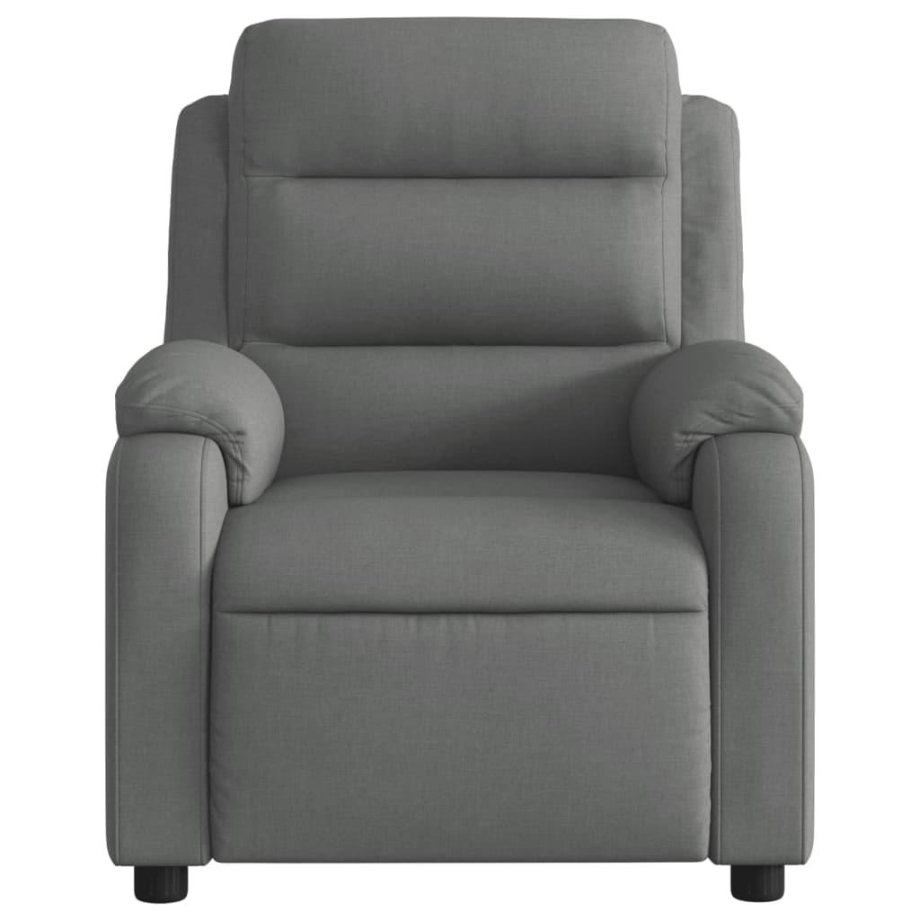 Massage Recliner Chair Dark Grey Fabric