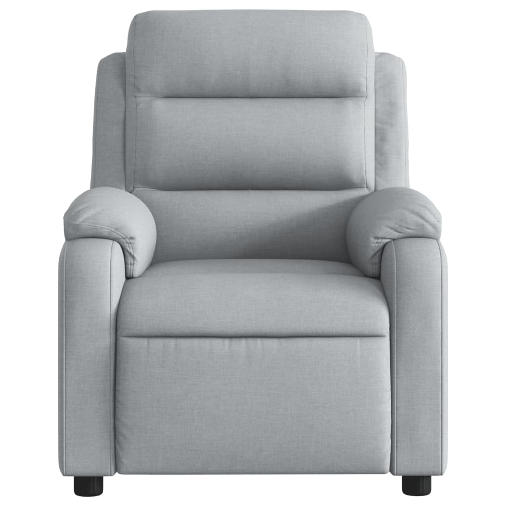 Electric Massage Recliner Chair Light Grey Fabric