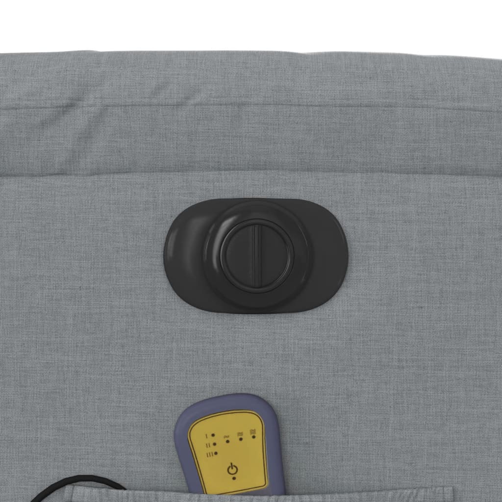 Electric Massage Recliner Chair Light Grey Fabric