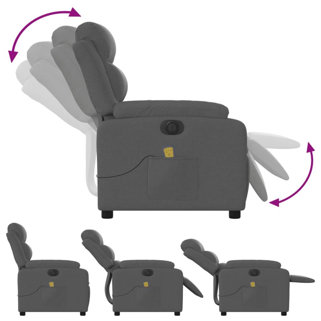 Electric Massage Recliner Chair Dark Grey Fabric