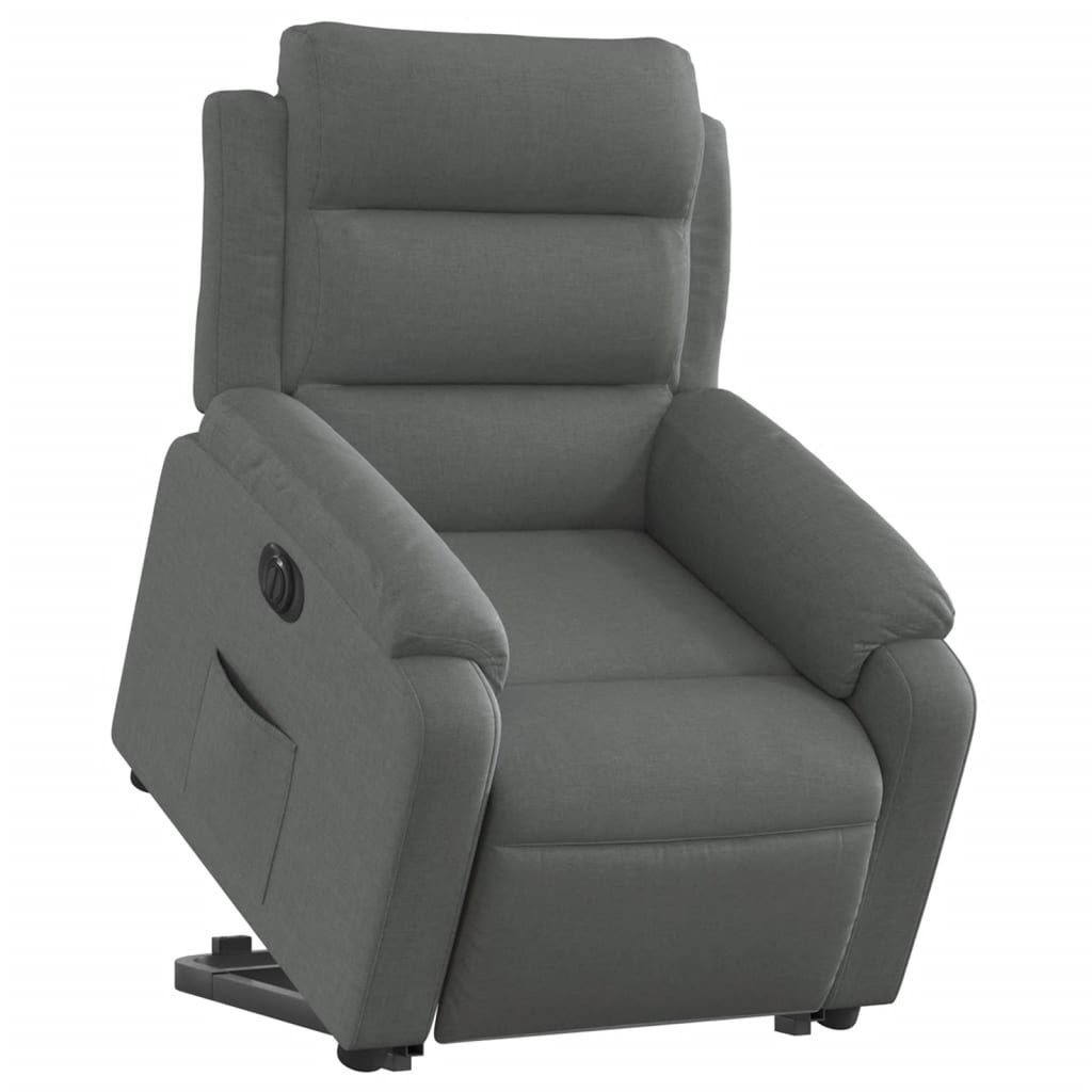 Electric Stand up Recliner Chair Dark Grey Fabric