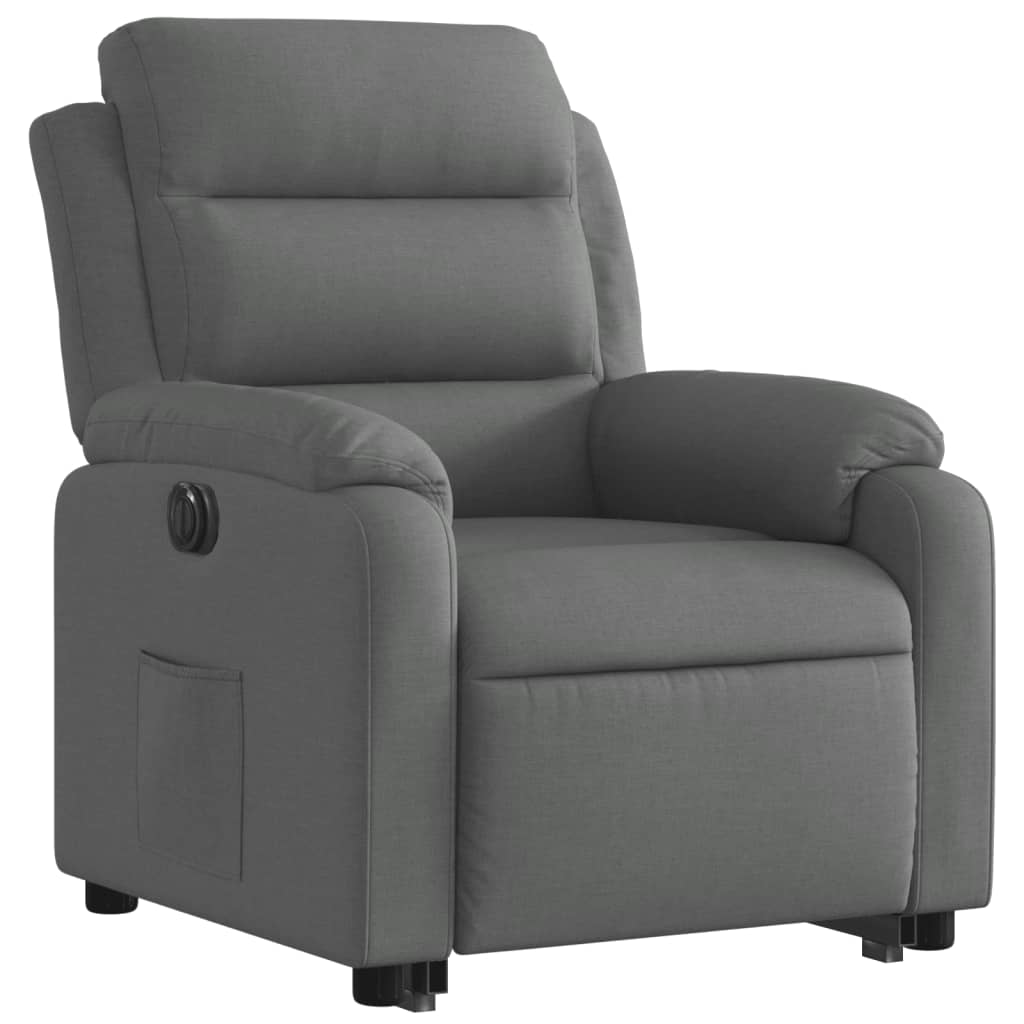 Electric Stand up Recliner Chair Dark Grey Fabric