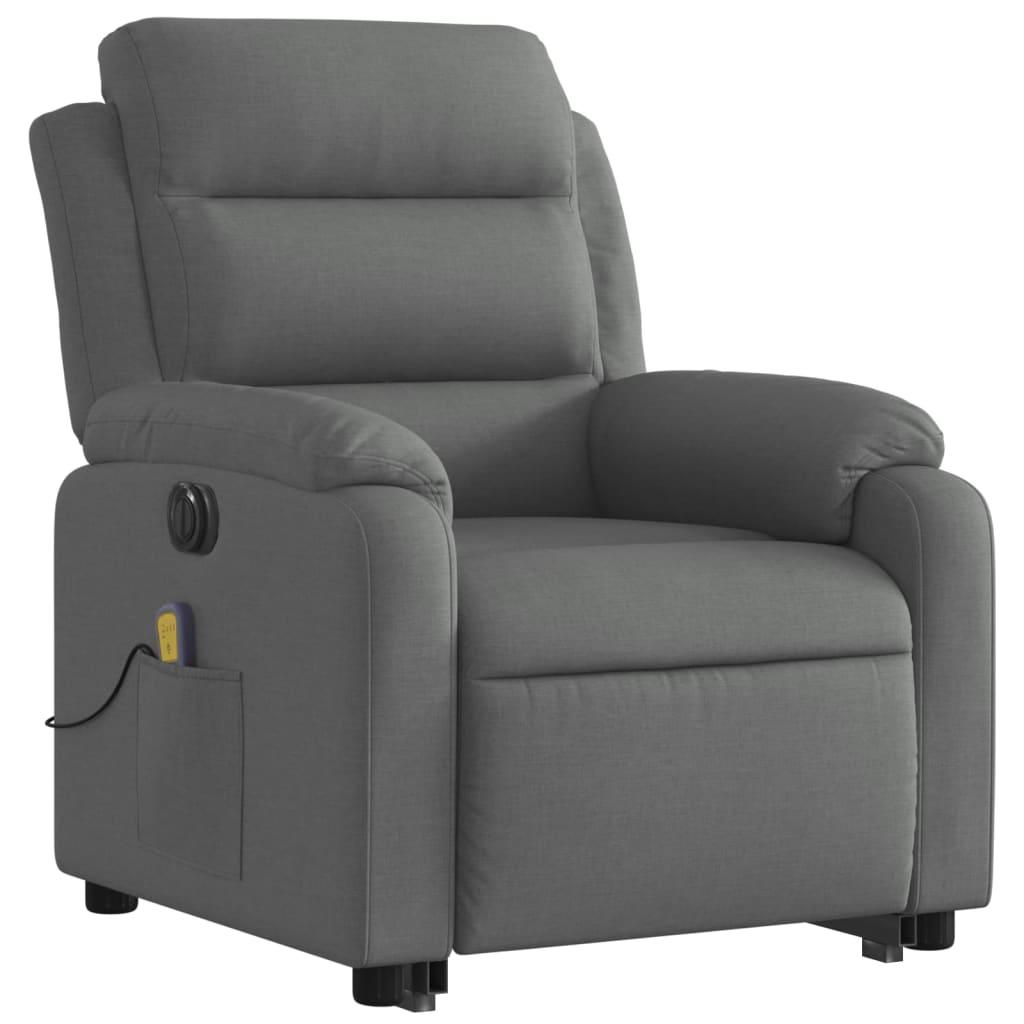 Electric Stand up Massage Recliner Chair Dark Grey Fabric