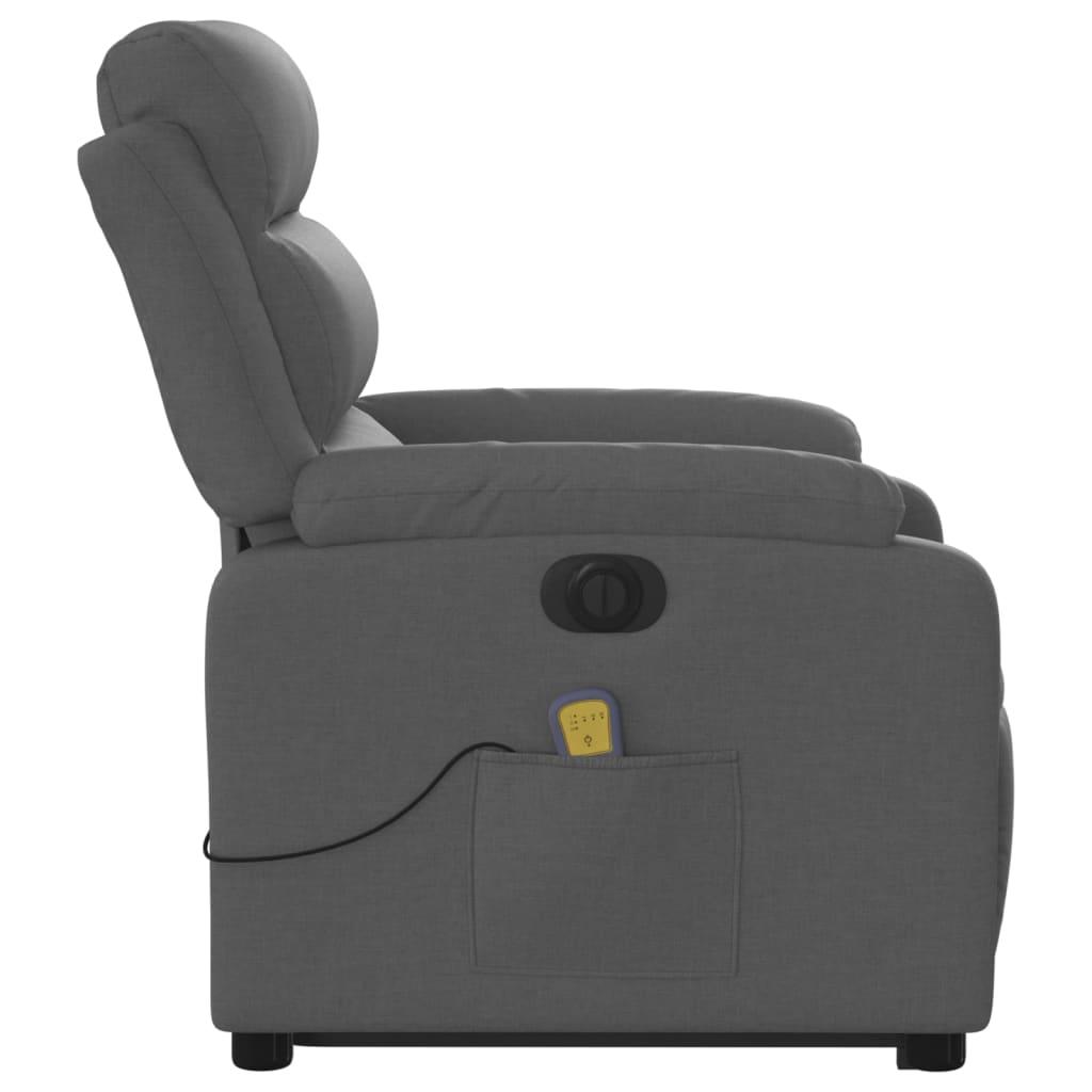 Electric Stand up Massage Recliner Chair Dark Grey Fabric