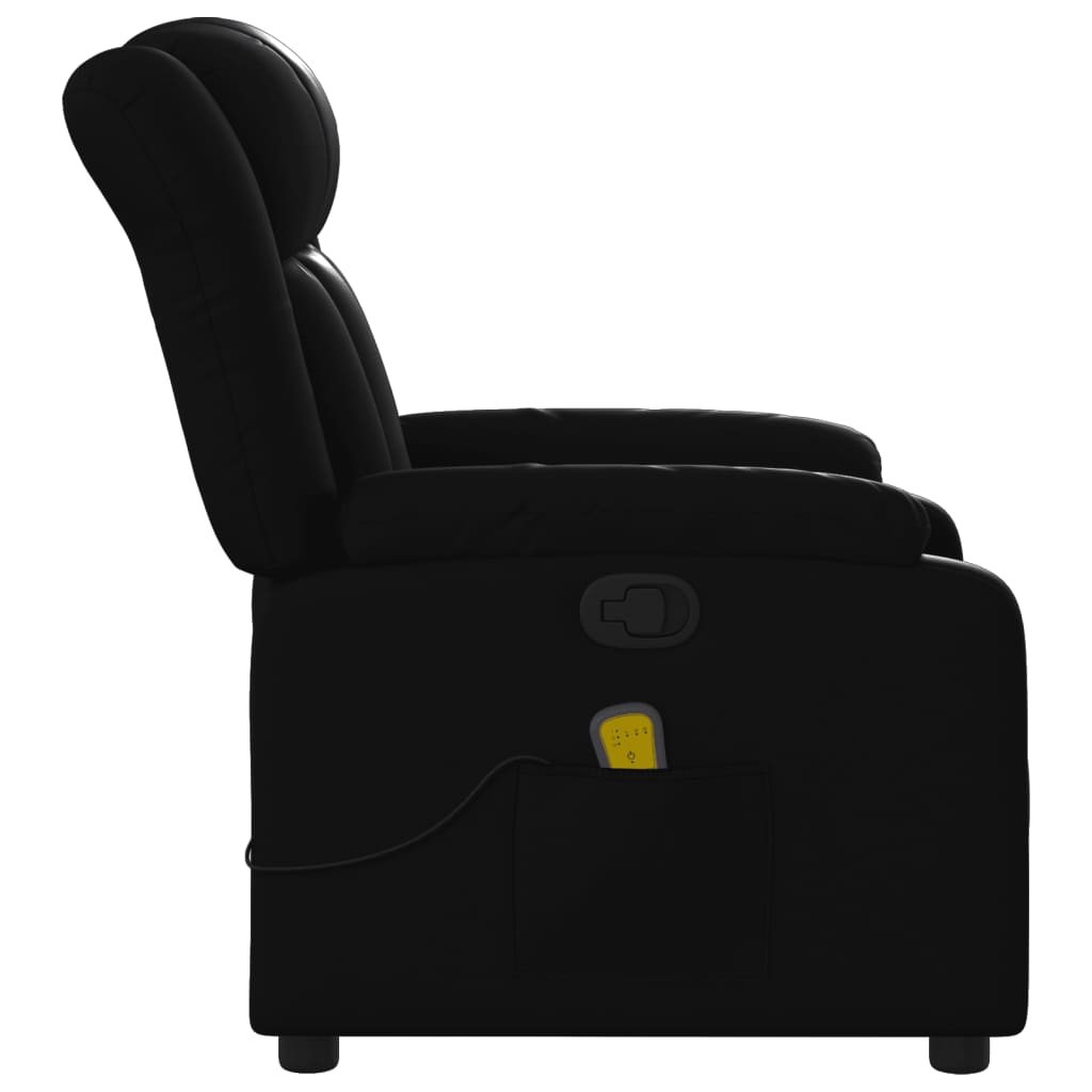 Massage Recliner Chair Black Faux Leather