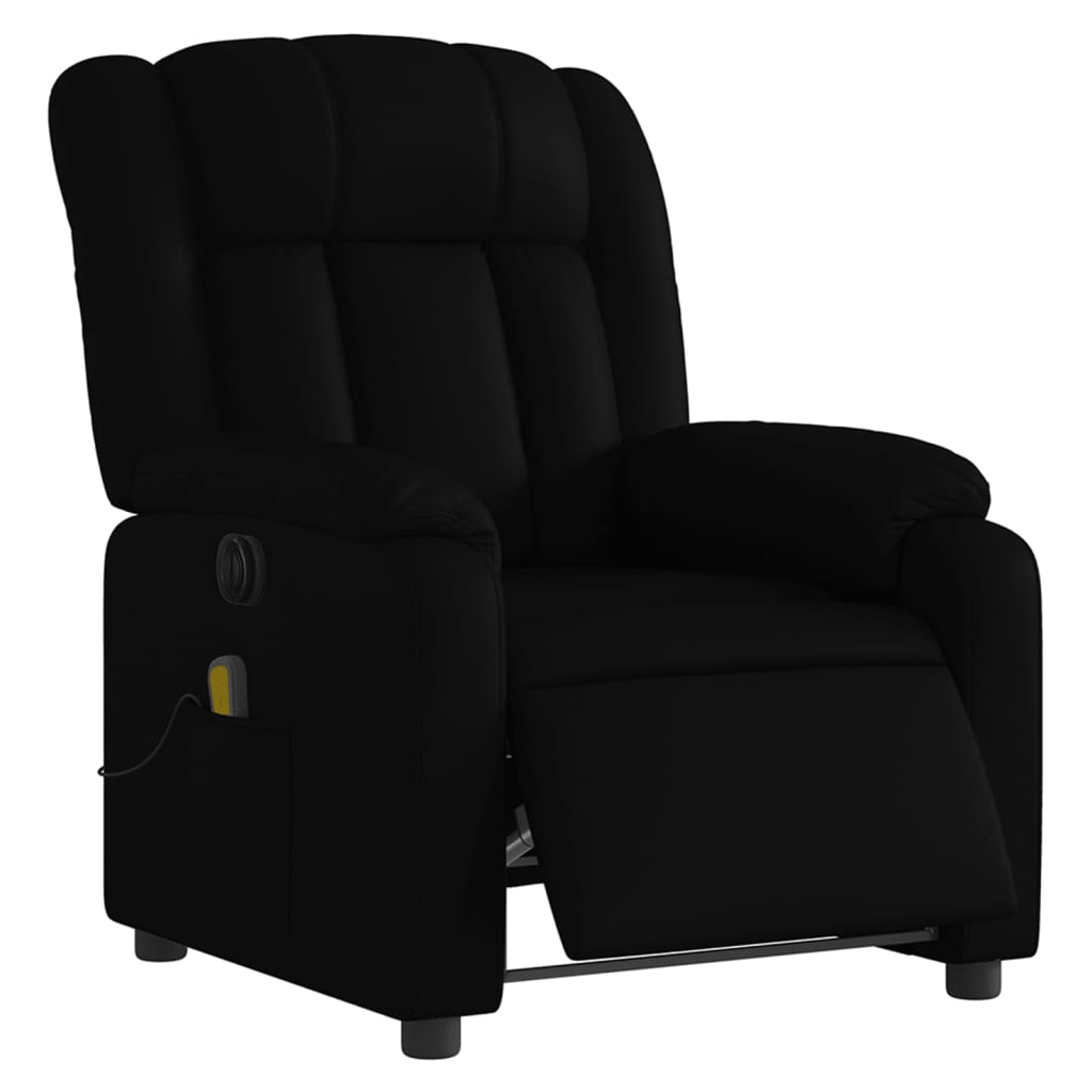 Stand up Massage Recliner Chair Black Faux Leather