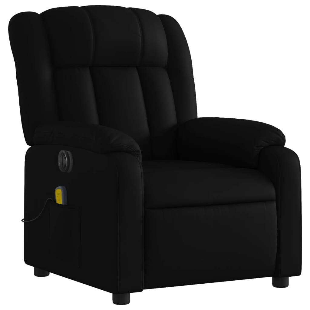 Stand up Massage Recliner Chair Black Faux Leather