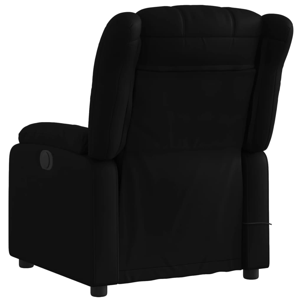 Stand up Massage Recliner Chair Black Faux Leather