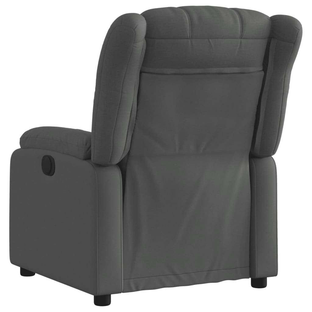 Electric Recliner Chair Dark Grey Fabric