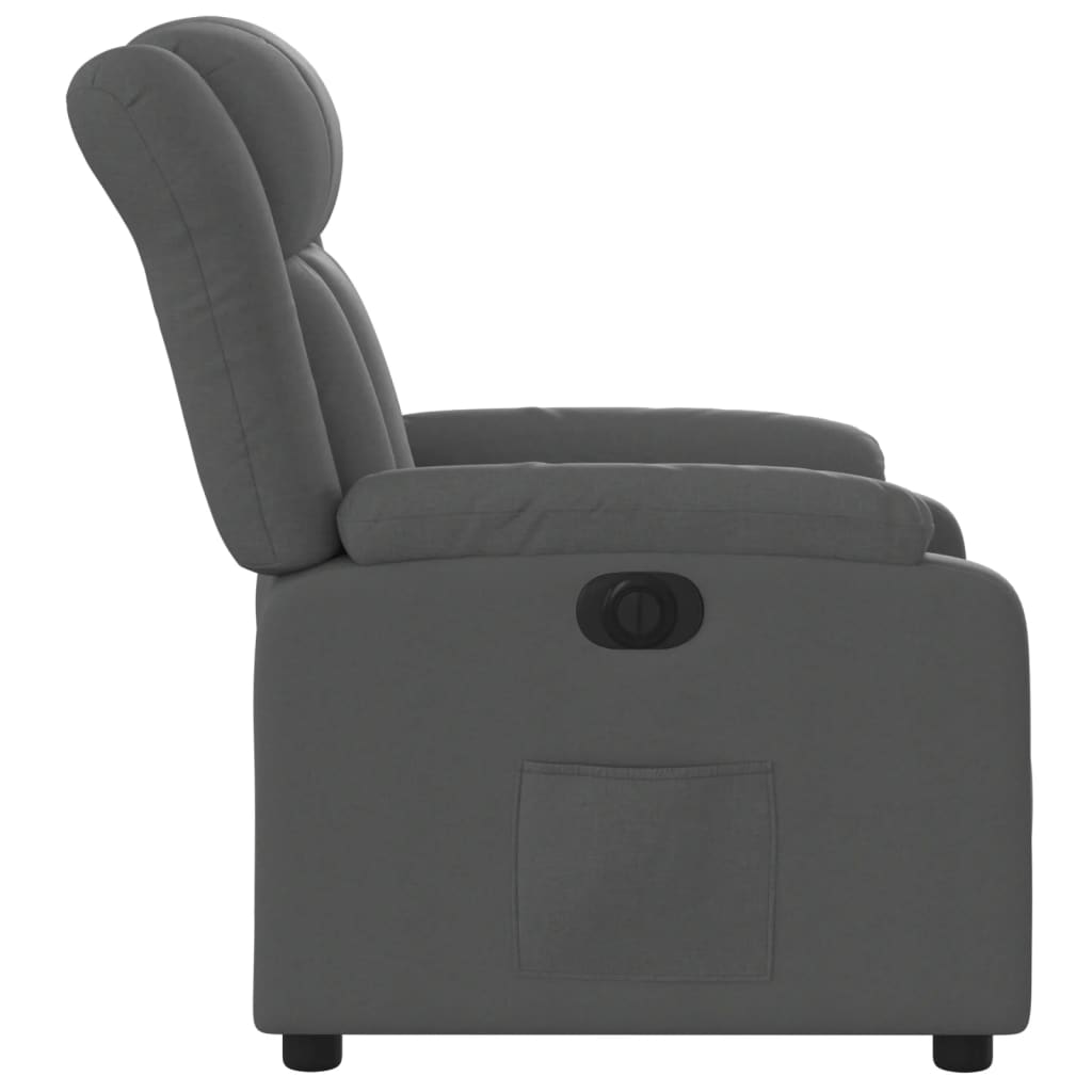 Electric Recliner Chair Dark Grey Fabric