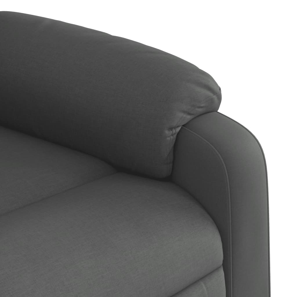 Electric Recliner Chair Dark Grey Fabric