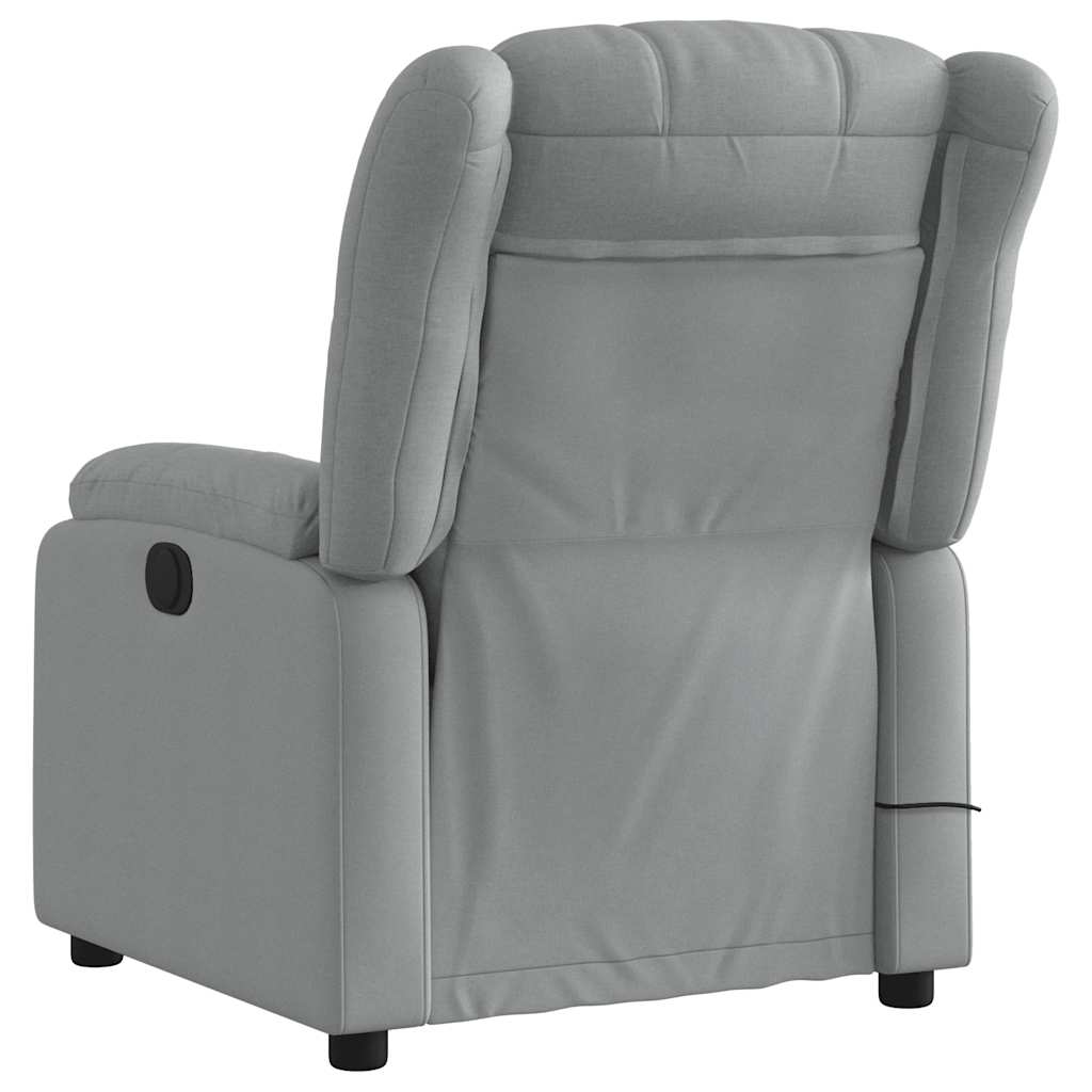 Electric Massage Recliner Chair Light Grey Fabric