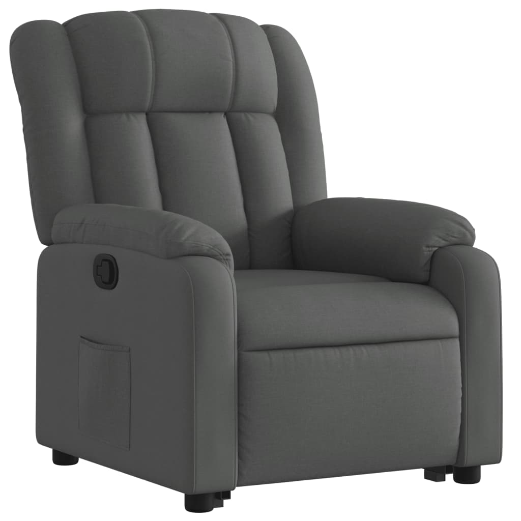 Stand up Recliner Chair Dark Grey Fabric