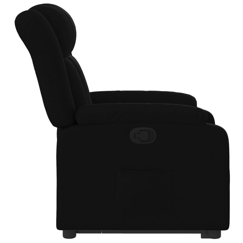 Stand up Massage Recliner Chair Black Fabric
