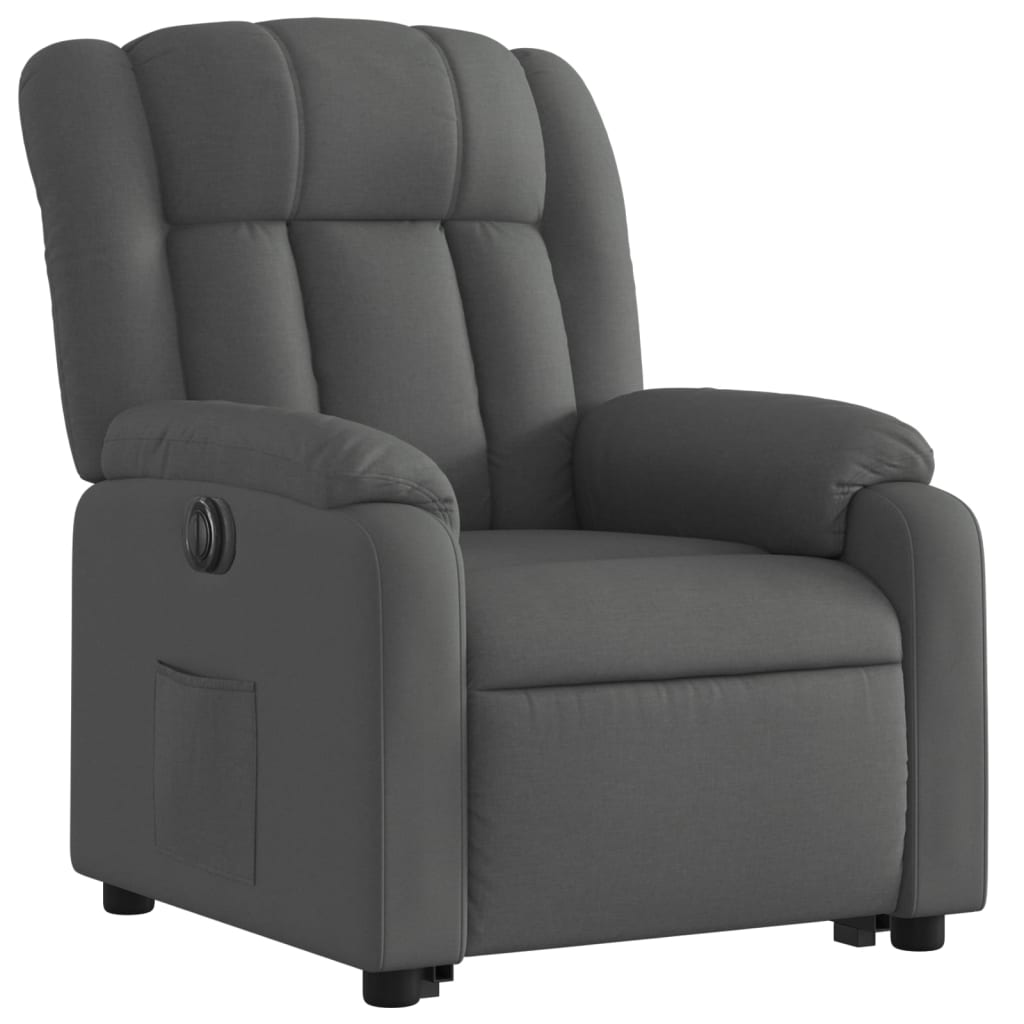 Electric Stand up Recliner Chair Dark Grey Fabric