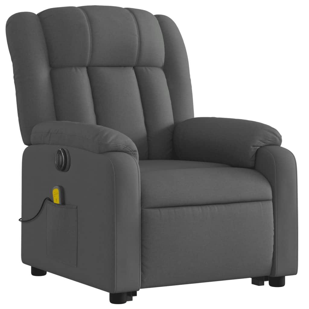 Electric Stand up Massage Recliner Chair Dark Grey Fabric