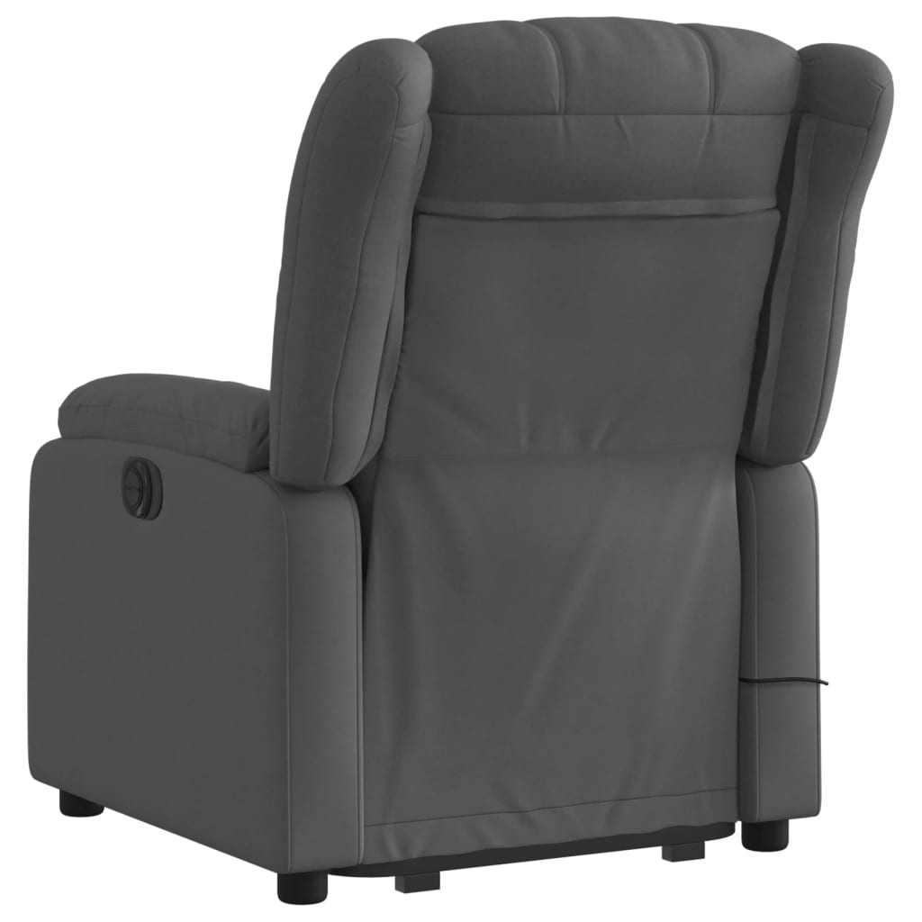 Electric Stand up Massage Recliner Chair Dark Grey Fabric