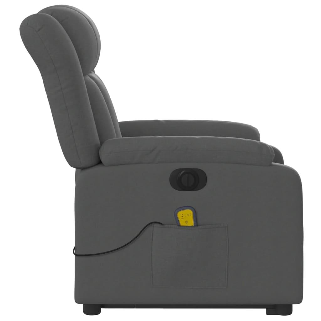 Electric Stand up Massage Recliner Chair Dark Grey Fabric