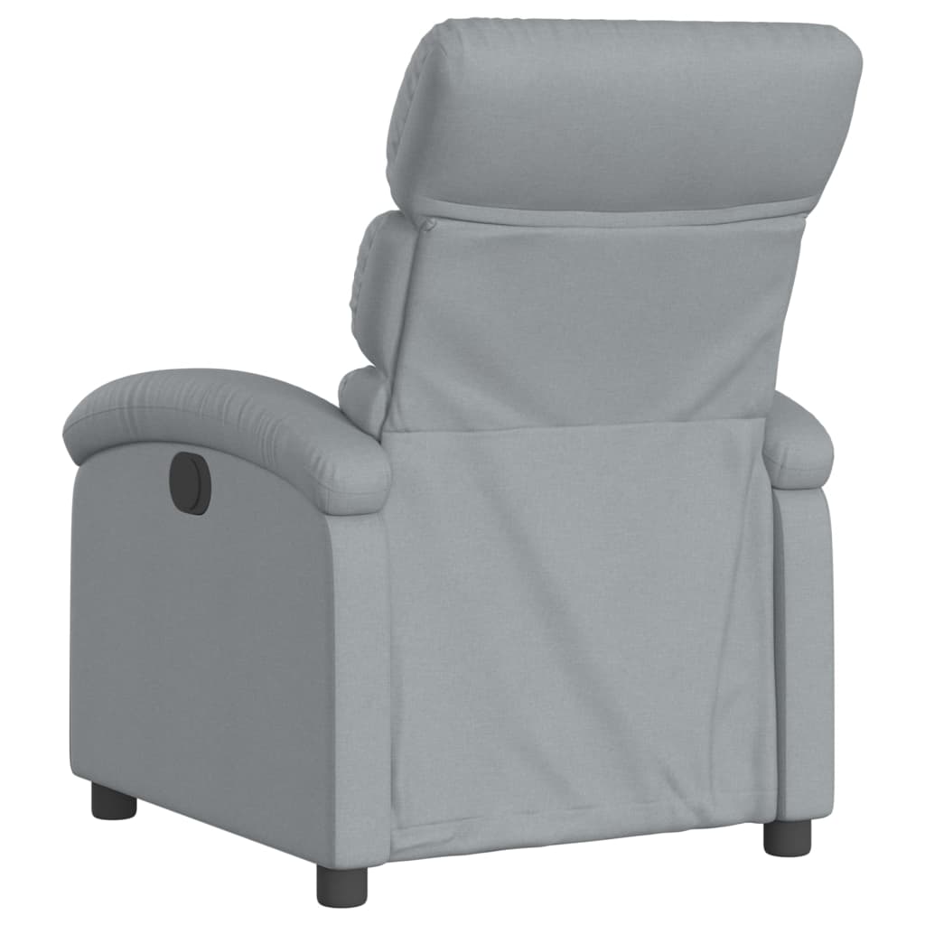 Massage Recliner Chair Light Grey Fabric