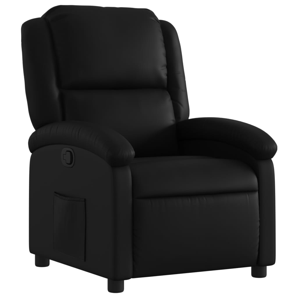 Recliner Chair Black Faux Leather