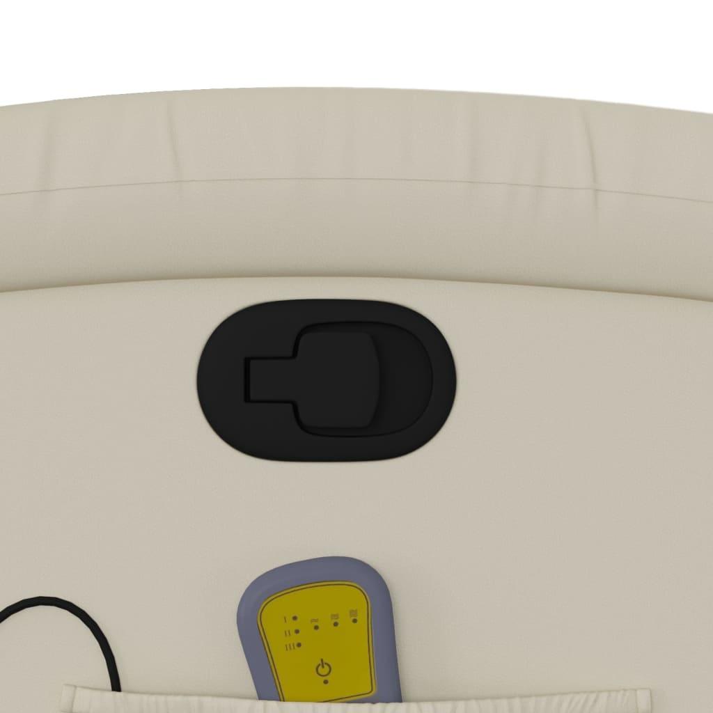 Massage Recliner Chair Cream Faux Leather