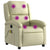 Massage Recliner Chair Cream Real Leather