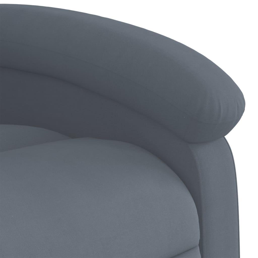 Massage Recliner Chair Dark Grey Velvet