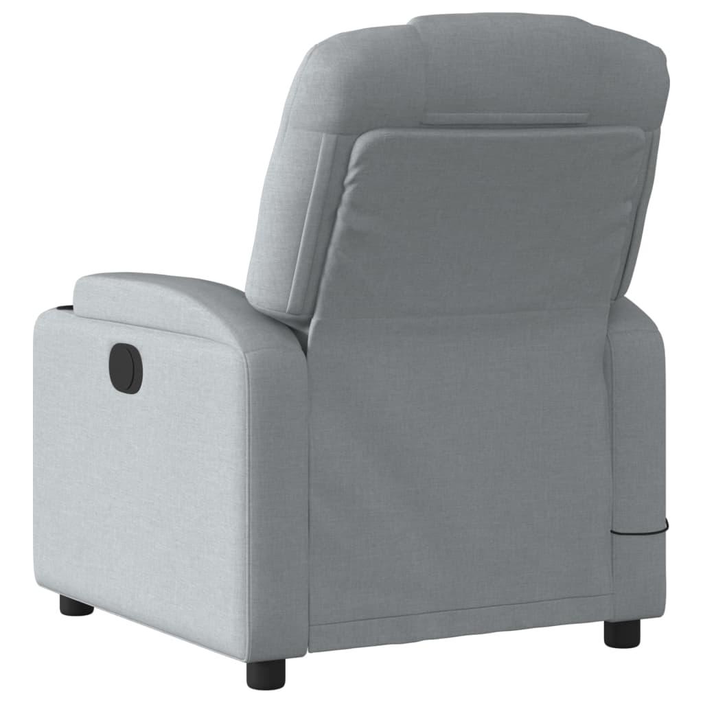 Massage Recliner Chair Light Grey Fabric