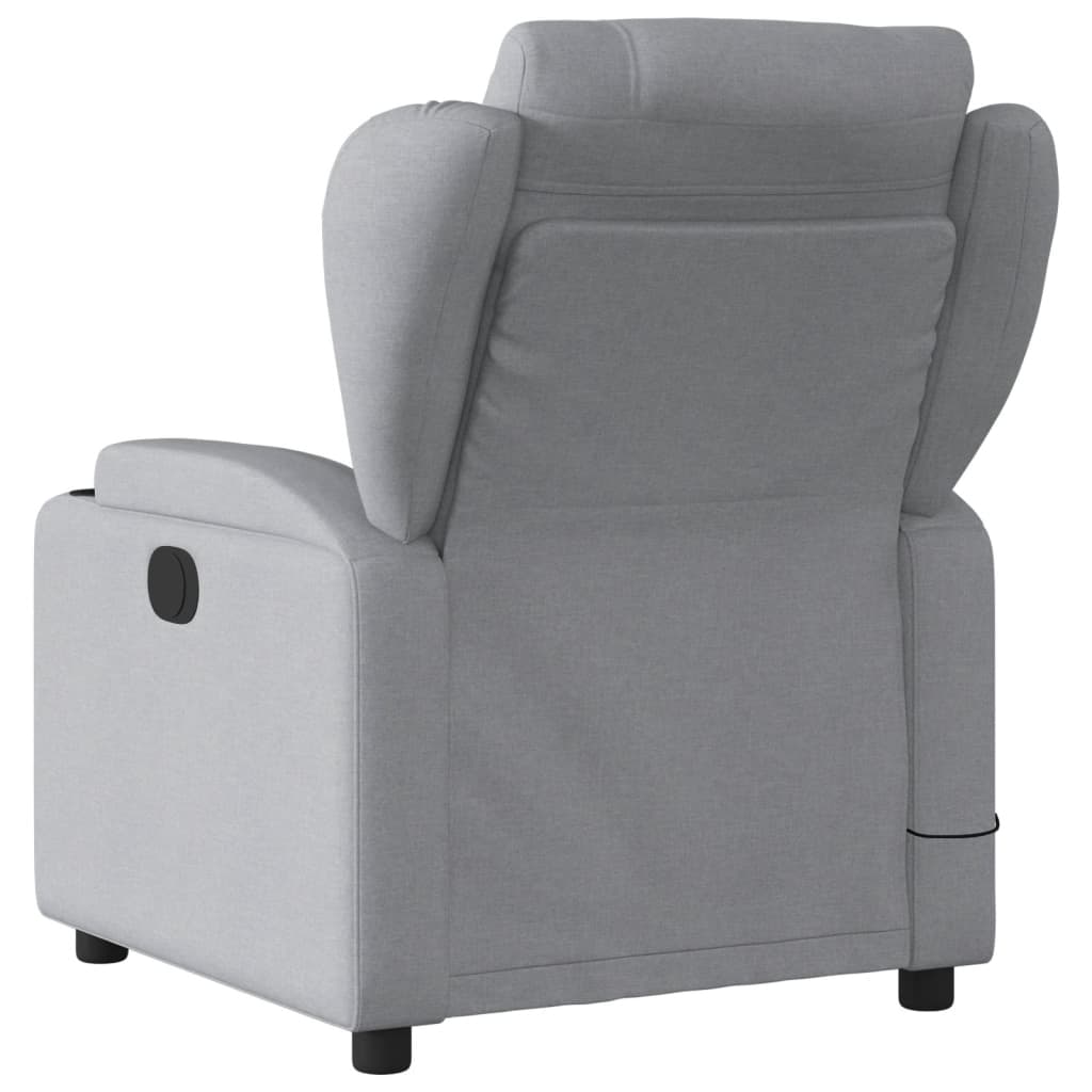 Massage Recliner Chair Light Grey Fabric