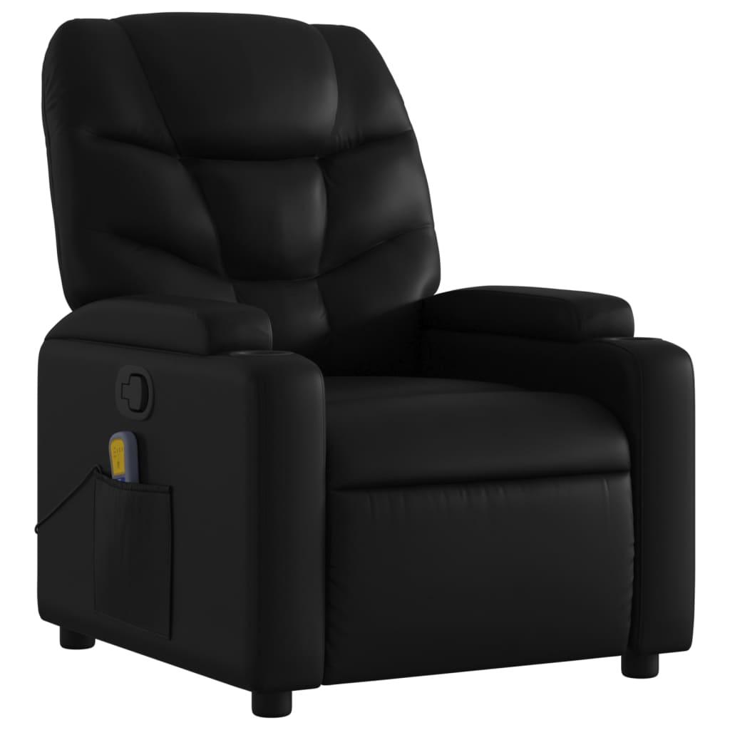 Massage Recliner Chair Black Faux Leather