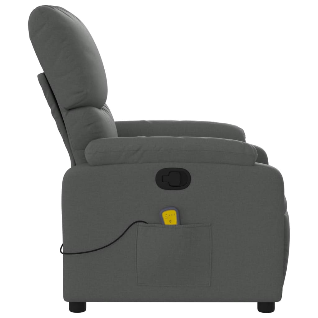 Massage Recliner Chair Dark Grey Fabric