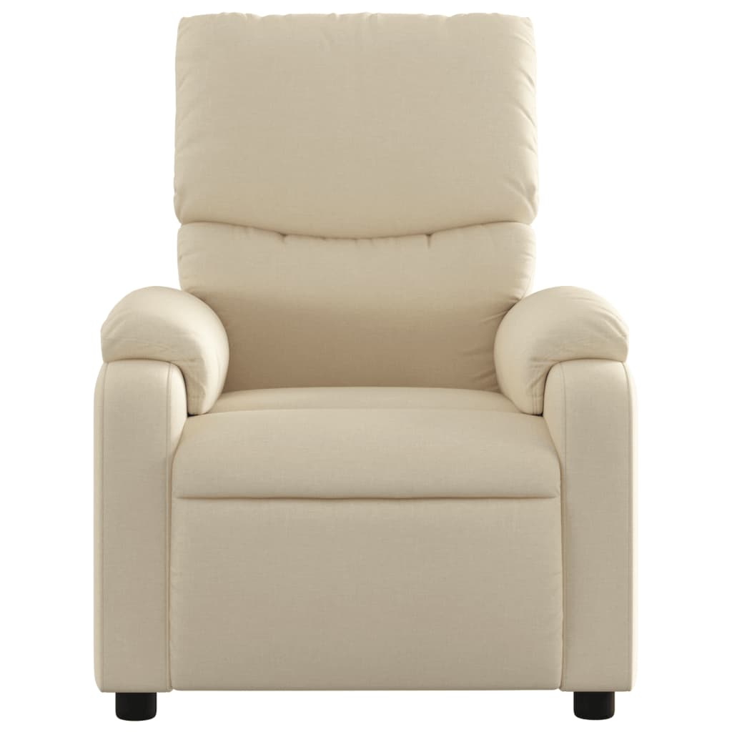 Massage Recliner Chair Cream Fabric