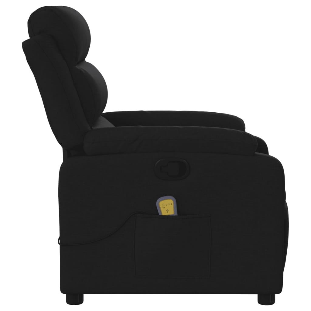 Massage Recliner Chair Black Fabric