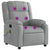 Massage Recliner Chair Light Grey Fabric