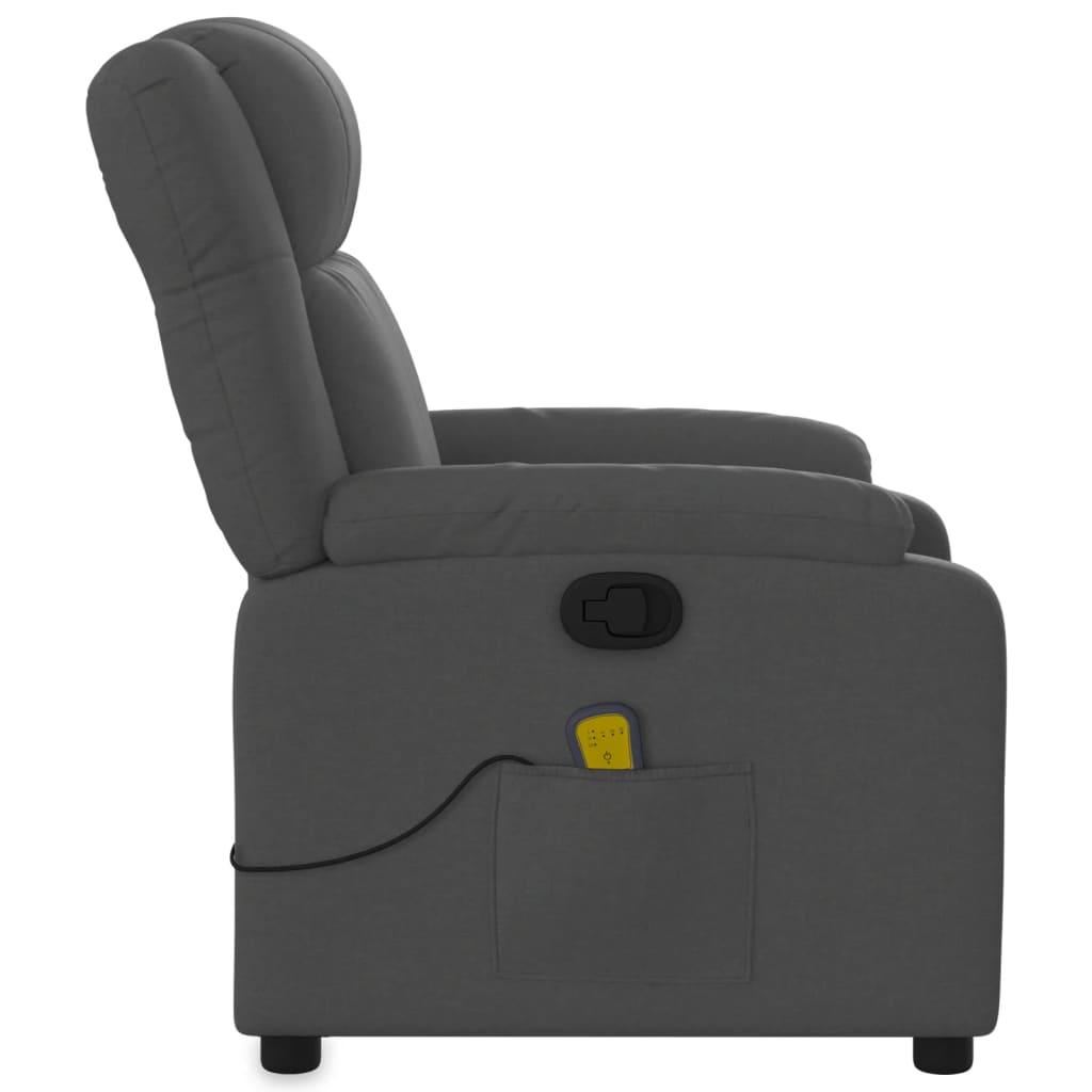 Massage Recliner Chair Dark Grey Fabric