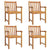 Garden Chairs 4 pcs 56x55.5x90 cm Solid Wood Acacia