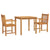 3 Piece Garden Dining Set Solid Wood Acacia