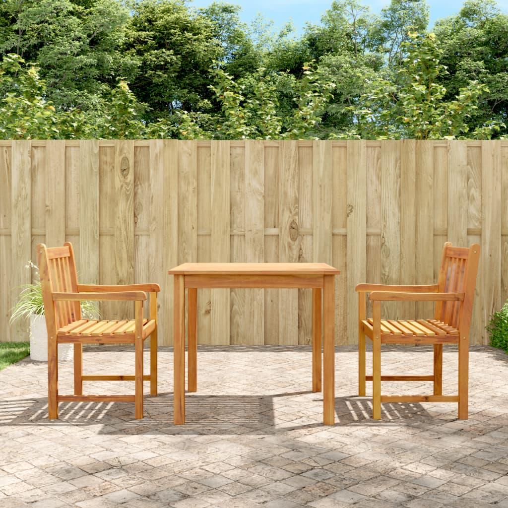 3 Piece Garden Dining Set Solid Wood Acacia