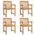 5 Piece Garden Dining Set Solid Wood Acacia