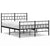 Metal Bed Frame without Mattress with Footboard Black 135x190 cm