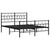Metal Bed Frame without Mattress with Footboard Black 150x200 cm