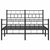 Metal Bed Frame without Mattress with Footboard Black 150x200 cm