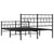 Metal Bed Frame without Mattress with Footboard Black 150x200 cm