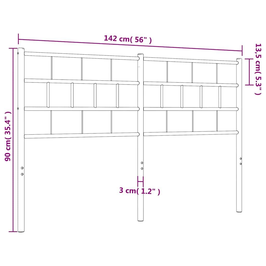 Metal Replace Headboard Black 135 cm