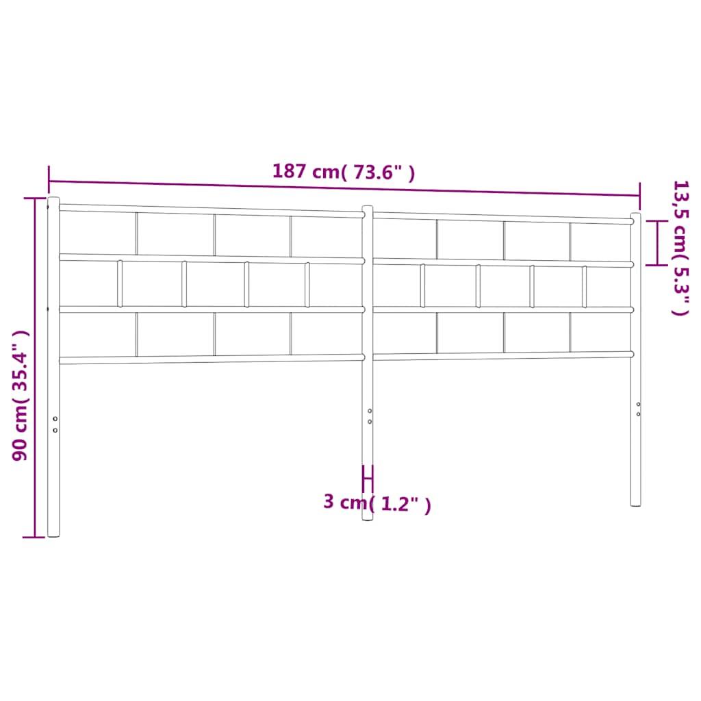 Metal Replace Headboard Black 180 cm