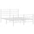 Metal Bed Frame without Mattress with Footboard White 135x190 cm