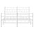 Metal Bed Frame without Mattress with Footboard White 150x200 cm