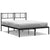 Metal Bed Frame without Mattress with Headboard Black 135x190 cm