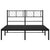 Metal Bed Frame without Mattress with Headboard Black 135x190 cm